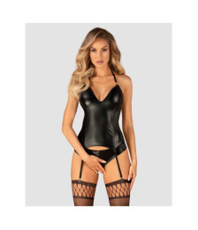 Viranes corset et string - Noir